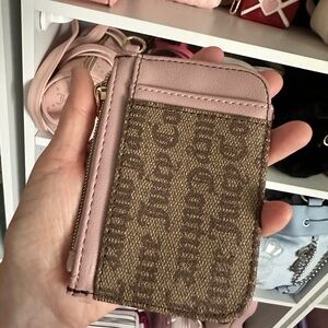 Juicy Couture Chestnut Chino Brown and Pink Card Holder Case